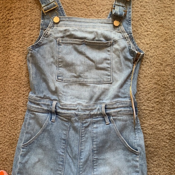 Frame Denim Wide Leg Overalls - Picture 2 of 5